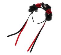 LOLIPPYY Bandeau de Tête Créatif Crâne et Fleur Rouge pour Fête Halloween et Jour des Morts Accessoire Chic pour Soirées Déguisées Carnaval et Spectacle