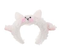 LOLIPPYY Bandeau en Poils d'Agneau Doux Cornes de Bélier, Serrage-Tête Décoratif pour Costume d'Animal, Accessoire Cosplay et Fête, Taille Unique, Blanc Crème, pour Déguisement et Photo de