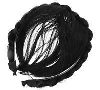 LOLIPPYY Bandeau Pour Cheveux Tressés Naturel Noir, Extension De Cheveux Synthétiques Frange Intégrée, Taille Unique, Fibre Résistante à La Chaleur, Pour Femmes Et Filles, Pour Carnaval Et Cosplay