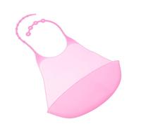 LOLIPPYY Bavoir Adulte Imperméable Silicone avec Collecteur de Protection Lavable pour Repas et Soins des Seniors Rose