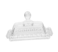 LOLIPPYY Beurrier Verre Transparent avec Couvercle Plateau à Beurre Anti-dérapant Multi-usage pour Dessert et Biscuit Récipient Pratique pour Cuisine et Réfrigérateur