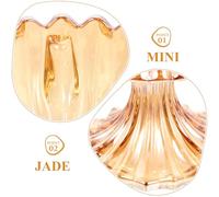 LOLIPPYY Bocal à Bijoux en Verre Gaufré Ambré Haut, Pot de Rangement Décoratif en Verre avec Couvercle, pour Maison et Bureau,