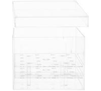 LOLIPPYY Boîte à Fleurs Carrée en Acrylique Transparent 20X20X15 CM 16 Trous et Réservoir d'Eau Coffret Présent pour Roses Éternelles Jardinière Stabilisée pour Décoration Mariage et