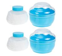 LOLIPPYY Boîte à Houppettes Pour Bébé 2 Pièces Petite Taille Bleu Ultra Douce Anti-poussière Pour Soins Du Corps Après Bain