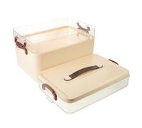 LOLIPPYY Boîte à Pharmacie Plastique Crème 3 Compartiments avec Poignée, Grand Espace de Rangement pour Remède, Organisateur Multi-Usage à Domicile et Voyage, Rangement Portable et