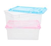 LOLIPPYY Boîte D’Élevage pour Reptiles et Amphibiens, Lot de 2 Boîtes Taille Petite, Plastique Transparent Haute Visibilité, Ventilation Optimale, Cage Portable pour Nourrir Soie, Geckos