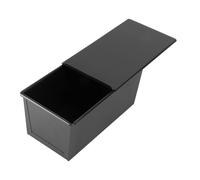 LOLIPPYY boîte de mini moules à avec couvercles en forme de Rectangulaire Moule à toast non plat à avec couvercle pour la cuisson Acier inoxydable Noir