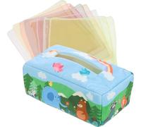LOLIPPYY Boîte de Mouchoirs Sensorielle Éducative pour Bébé, Jouet D’éveil en Tissu Forêt Animaux, Papier Froissé Sonore, Accessoire Montessori pour Tout-petit, Set 10 Foulards
