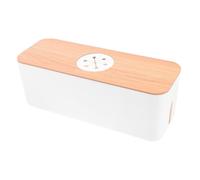 LOLIPPYY Boîte de Rangement Câble Chargeur avec Rond Organisateur Fil Électrique pour Maison et Bureau Conteneur Protection Multiprise et Cordon Simple et Pratique Blanc Compact