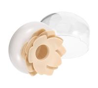 LOLIPPYY Boîte de Rangement pour Cotons-tiges Forme Lotus avec Couvercle Organisateur Compact pour Bureau Salle de Bain et Chambre Design Décoratif et Pratique Beige