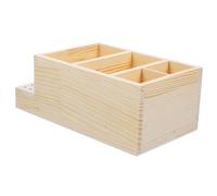 LOLIPPYY Boîte de Rangement pour Tête de Ponçage Manucure Bois Naturel Organisateur de Bureau Compact et Portable pour Accessoires de Nail Art et Perçeuse à Ongles