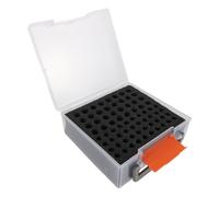 LOLIPPYY Boîte de Recyclage Transparente pour 72 Piles AA/AAA Doublure en Mousse, Conteneur Portable de Batterie Usagée, Organisateur Sécurisé pour Maison, Garage et Voyage