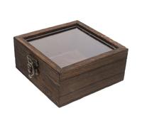 LOLIPPYY Boîte en Bois Petit Format 10x10x4,5 Cm avec Couvercle Rabattable pour Collection D'insectes, Boîte à Ombres Multifonction pour Épingles et Présentation de Spécimens Scientifiques