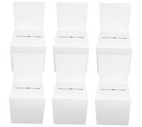 LOLIPPYY Boîte Multifonctionnelle en Papier 6 Pièces, Urne De Fête Robuste, Boîte De Dons Sécurisée pour Réunions Et Événements, Utilisation pour Tirage Au Sort Et Collecte De Billets