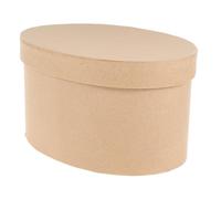 LOLIPPYY Boîte Ovale en Papier Kraft 15x10x7,5 Cm avec Couvercle, Boîte de Bonbons et Biscuits, Emballage Artisanal pour Macarons, Chocolats et Petits Objets, pour Rangement et Voyages