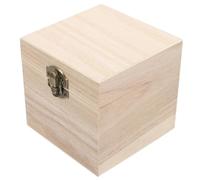 LOLIPPYY Boîte Présent Carrée en Bois Massif avec Serrure Intégrée, Boîte à Bijoux Décorative Non Vernie, Coffre au Trésor Grand Format pour Rangement Souvenirs et Objets Précieux
