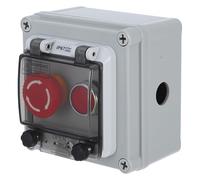 LOLIPPYY Boîtier de Bouton-poussoir Étanche en Plastique 2 Positions avec Cache de Protection, Interrupteur D'arrêt D'urgence pour Contrôle Extérieur, Boîtier de Commande Démarrage et