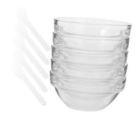LOLIPPYY Bol Mélangeur Spa Diy En Verre Transparent, Lot De 5 Set De Bols Petits, Pour Masque Facial Cosmétique, Accessoires Spa, Usage Professionnel Et Maison