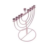 LOLIPPYY Bougeoir Hanoukka 9 Branches en Alliage Métal Rose Support pour Bougies Piliers Décoration Vintage de Table pour Fête Juive Ornement Porte-Bougie Multifonction Présent