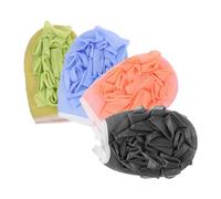 LOLIPPYY Boules De Bain Moufles Exfoliants Pour Bain 4 Pièces Double Face Multifonction En Nylon à Mousse Épaisse Usage Corporel Pour Hommes Et Femmes Couleurs Assorties