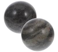 LOLIPPYY Boules de Baoding en Jade Naturel 5 CM Lot de 2 Boules de Massage Chinoises pour Exercices Manuels Amélioration Force et Dextérité des Mains Outil Fitness Bien-Être Gris