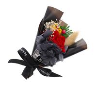LOLIPPYY Bouquet de Fleurs Immortelles Rouges en Boîte, Fleurs Stabilisées pour Décoration Intérieure, Présent Saint-Valentin et Fête des Mères, Ornement Floral Solide et Parfumé, Coffret
