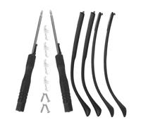 LOLIPPYY Branches de Lunettes de Rechange en Métal Robuste, Finition Lisse, Taille 6, Couleur Noire, Kit de 2 Paires pour Monture, Accessoires de Réparation Confortables et Compatibles,