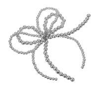 LOLIPPYY Breloque Nœud en Perles 3d Argentée, Décoration Téléphone Portable Élégante, Accessoire Mode Multifonction pour Paquet et Clés, Ornement Unique Résistant la Décoloration, 1 Pièce