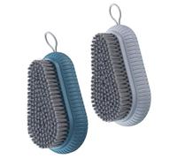 LOLIPPYY Brosse à Ongles Multi-usages 2 Pièces Souple Et Réutilisable Bleu Foncé Et Gris Pour Nettoyage Délicat Des Ongles Et Lavage Des Mains Usage Quotidien