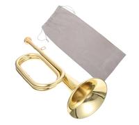 LOLIPPYY Bugle Trompette Laiton Doré pour Débutants Instrument de de Cavalerie Portable Clairon pour Orchestre et Fanfare Scolaire Finition Polie Antirouille et Facile à Jouer