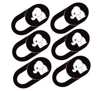 LOLIPPYY Cache Webcam Coulissant pour Ordinateur Portable Et Tablette, Lot De 6 Pièces Blanc Animal Éléphant, Protection Vie Privée Adhésif Solide pour Bureau, Usage Personnel Et Voyage