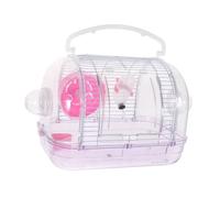 LOLIPPYY Cage De Transport en Plastique Transparente pour Hamster Poignée, Taille Compacte Et Légère, pour Déplacements Extérieurs, Petits Animaux De Compagnie, Utilisateurs Nomades
