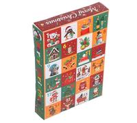 LOLIPPYY Calendrier de L'Avent de Noël 24 Compartiments Vide 5 Pièces Boîtes à Friandises Soi-Même Boîte Présent Colorée pour Garçon et Filles Famille Décoration Festive et