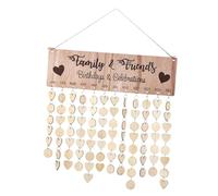 LOLIPPYY Calendrier Mural Bois DIY avec Disques pour Rappel Anniversaires et Événements Familiaux Calendrier Suspendu Personnalisable Outil de Planification Annuel Écologique