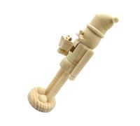 LOLIPPYY Casse-Noisette Bois à Peindre Poupée Artisanale Inachevée avec Base Stable Décoration Noël Créative pour Maison et Cadeau Festif