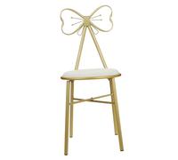 LOLIPPYY Chaise de Maquillage avec Dossier Nœud Tabouret Coiffeuse Confortable avec Coussin Mousse Intégré Robuste avec Double Barre Transversale pour Chambre et Salon Dressing Décoration