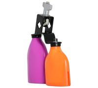 LOLIPPYY Cloche de Vache Bicolore Violet et Orange Moyenne Accessoire de Batterie à Percussion Sons Aigu et Grave Instrument Tambour Bloc Compatible Supports Batterie pour Apprentissage