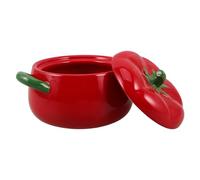 LOLIPPYY Cocotte Céramique avec Double Anses Pot à Soupe Résistant pour Cuisson Au Four et Induction Marmite Design Tomate pour Mijotés et Ragoûts Automne