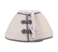 LOLIPPYY Collier Élisabéthain pour Chien et Chat Ajustable XL, Collerette Respirante Anti-léchage en Tissu Souple Gris Clair, Protection Post-opératoire pour Convalescence et Cicatrisation