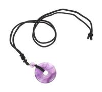 LOLIPPYY Collier En Cristal Traditionnel Pendentif En Pierre Délicate Violet Pour Femmes Bijoux Festival Amulette Sécurité Chinois Taille Moyenne