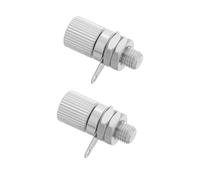 LOLIPPYY Connecteur Audio 4 MM Prise Banane Plaqué Nickel M6×23 MM 2 Pcs Borne de Raccordement Cuivre Tout Métal pour Amplificateur Courant Élevé Poste Mise à la Terre pour Test