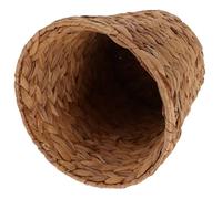 LOLIPPYY Corbeille à Papier Tressée à la Main en Jonc Naturel Petite Poubelle de Bureau et Chambre Panier de Rangement Écologique Marron Clair Corbeille Cuisine Compacte pour Déchets