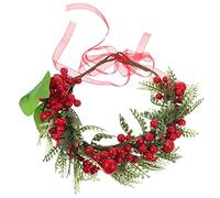 LOLIPPYY Couronne De Noël Artificielle Baies Rouges Et Feuillage Décoratif, Accessoire De Coiffure Pour Fille, Matériau Sûr Ultra Léger, Fête De Noël Et Célébrations Hivernales