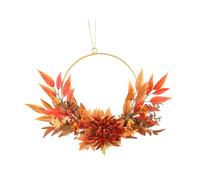 LOLIPPYY Couronne Décorative Automne avec Érable et Chrysanthème Artificiel Guirlande Thanksgiving Résistante pour Porte et Mur Décoration Maison et Fête