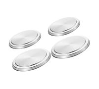 LOLIPPYY Couvercles Ronds en Acier Inoxydable Protection Cuisine Set de 4 Design Moderne Argenté pour Brûleurs de Cuisinière Électrique et Gaz