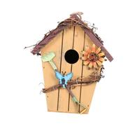 LOLIPPYY décor Maison d'oiseaux décoration de Maison Pendaison Rural Houtes d'oiseaux rustiques pour l'extérieur nichoirs en pour l'extérieur volet Rouge