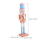 LOLIPPYY Décoration de Noël Nutcracker Bleu et Orange Statue de Soldat Traditionnel pour Bureau Ornement et Réaliste pour Maison et Fête