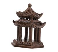 LOLIPPYY Décoration Jardin Pavillon Céramique Double Hexagonal Ornement Robuste pour Aquarium et Terrarium Statue Miniature pour Paysage Aquatique et Bonsaï