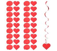 LOLIPPYY Décorations Suspendues en Spirale Cœur PVC 18 Pièces pour Plafond, Fête de Saint-Valentin, Mariage, Anniversaire, Décoration de Plafond, Pendentifs Tourbillons Scintillants