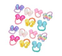 LOLIPPYY Élastiques à Cheveux Pailletés Nœud Pour Filles Petites Filles Doux Et Résistants Caoutchouc Confortable Dégradé Coloré Accessoires Coiffure 14 Pièces
